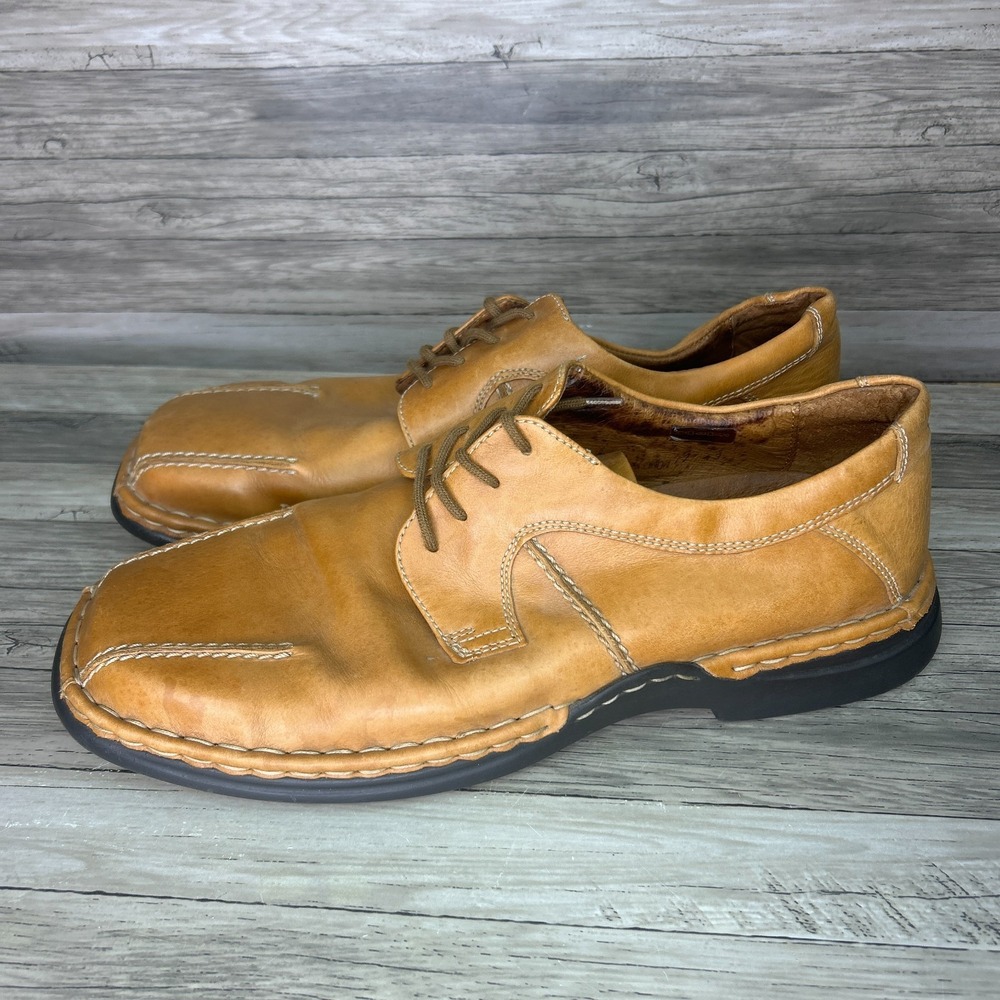 Josef Seibel Men's Size 46 US 12-12.5 Brown Tan Leather Closed Toe Dress Shoes